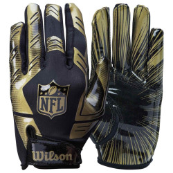 gants de receveurs wilson nfl stretch fit black gold