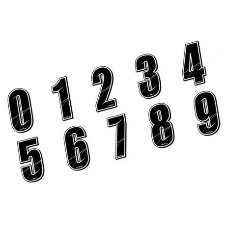 Stickers Numéros de plaque - BLACK 10 CM, Numéro: Numéro 1 Stickers Numéros de plaque - BLACK 10 CM, Numéro: Numéro 1