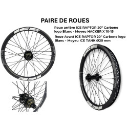 PAIRE DE ROUES BMX ICE Carbone 20"